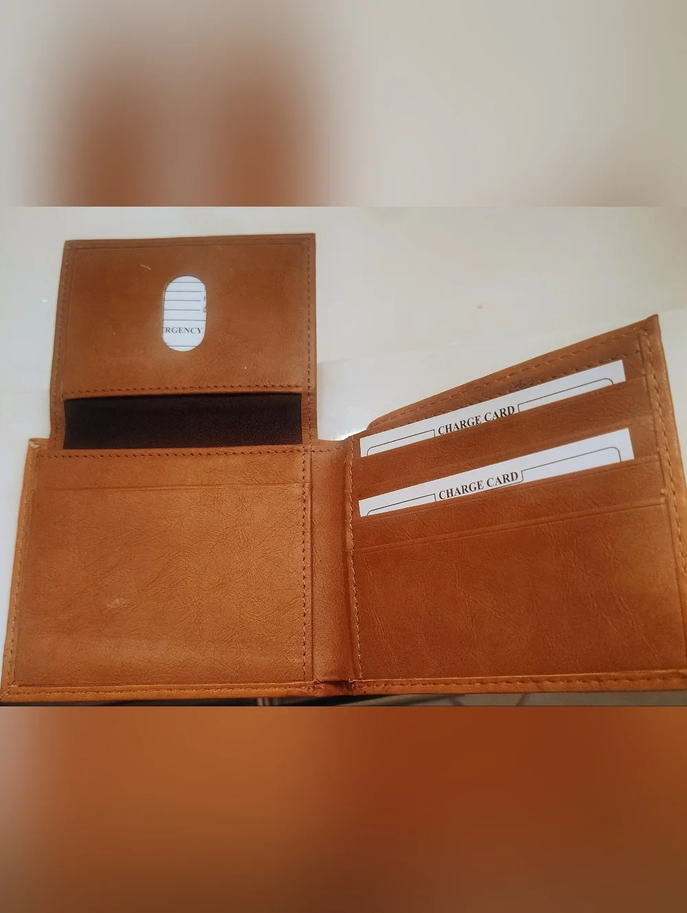 Embossed Star 'COWBOYS' Leather Wallet - Tan
